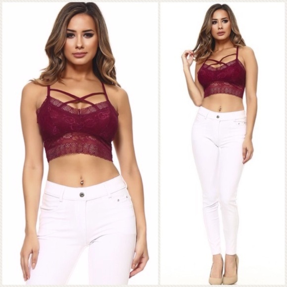 BEAUTIFUL BURGUNDY PLUM LACE BRALETTE - Picture 5 of 5